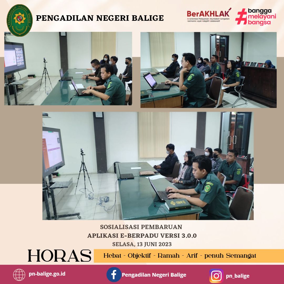 SOSIALISASI PEMBAHARUAN APLIKASI E-BERPADU VERSI 3.0.0 SOSIALISASI PEMBAHARUAN APLIKASI E-BERPADU VERSI 3.0.0